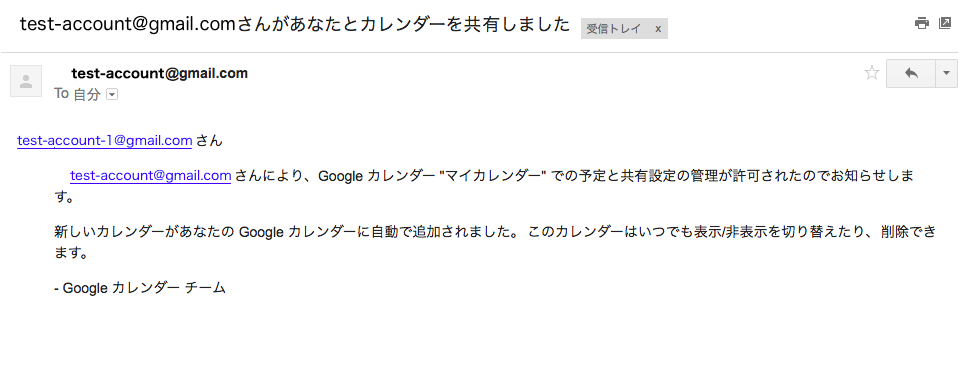 共有完了通知メール
